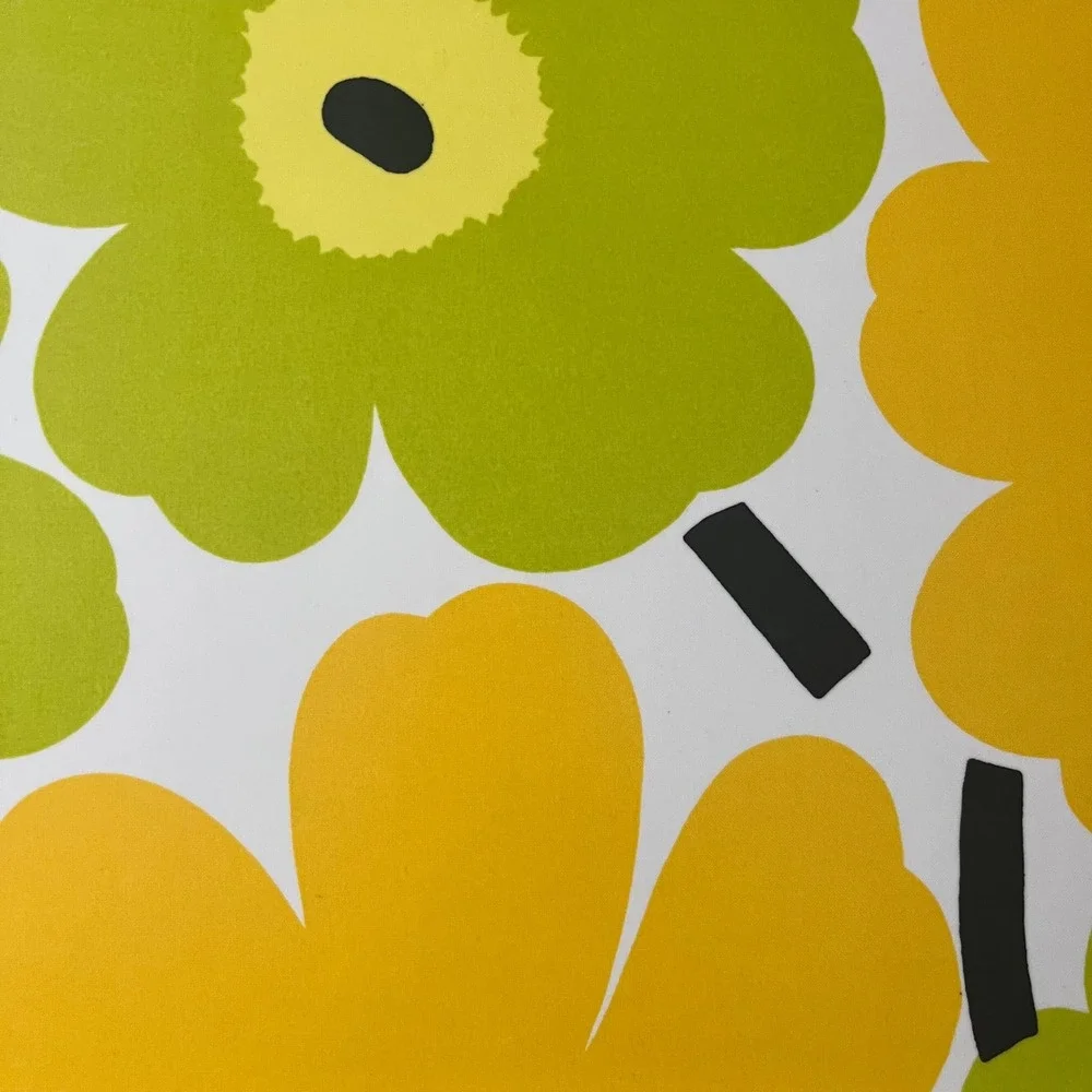 Marimekko Unikko Large Serving Tray‎ Home 13x16.75 Yellow Green MCM Floral Retro